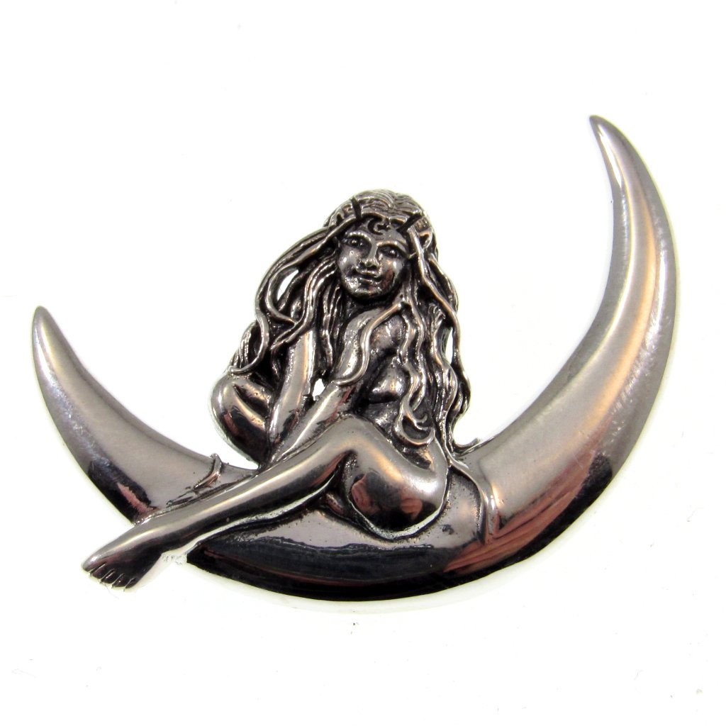 Solid 925 Sterling Silver Child Of The Moon Fairy Slide Pendant By Peter Stone